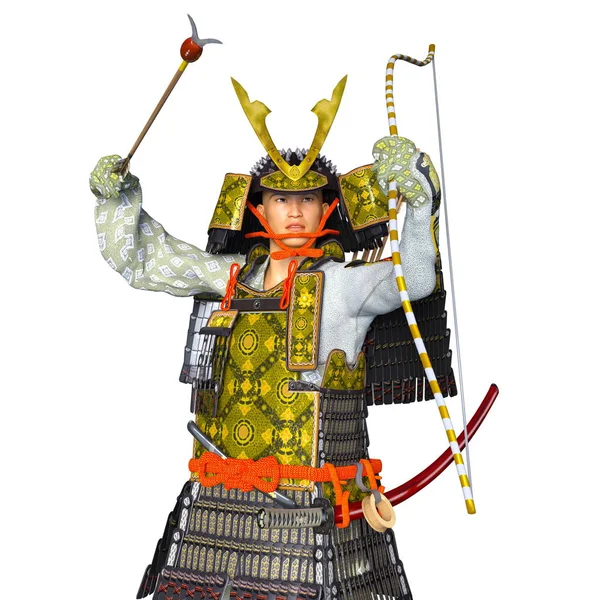 3D CG representación de un guerrero samurai — Foto de Stock