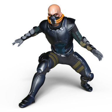 bir savaşçının 3d cg işleme