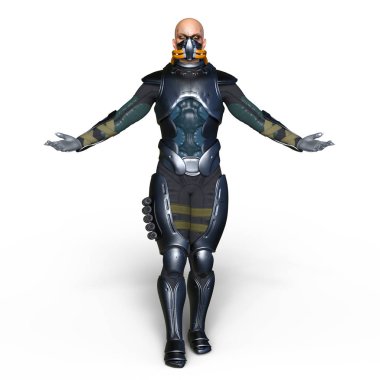 bir savaşçının 3d cg işleme