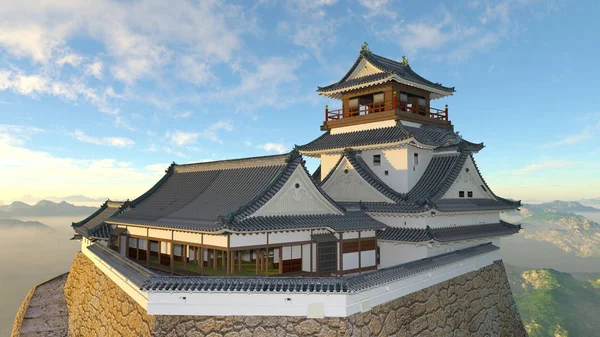 Rendering 3D CG del castello giapponese — Foto Stock