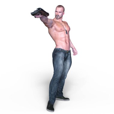 bir savaşçının 3d cg işleme