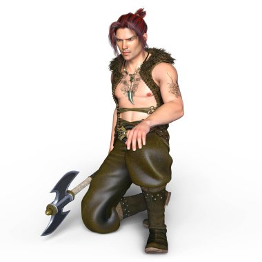 bir savaşçının 3d cg işleme