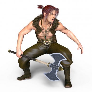 bir savaşçının 3d cg işleme