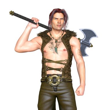 bir savaşçının 3d cg işleme