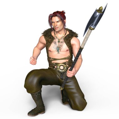 bir savaşçının 3d cg işleme