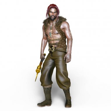 bir savaşçının 3d cg işleme