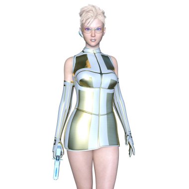 bir kadın savaşçı 3d cg render