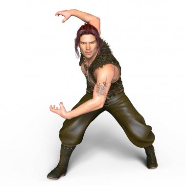 bir savaşçının 3d cg işleme