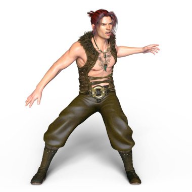 bir savaşçının 3d cg işleme