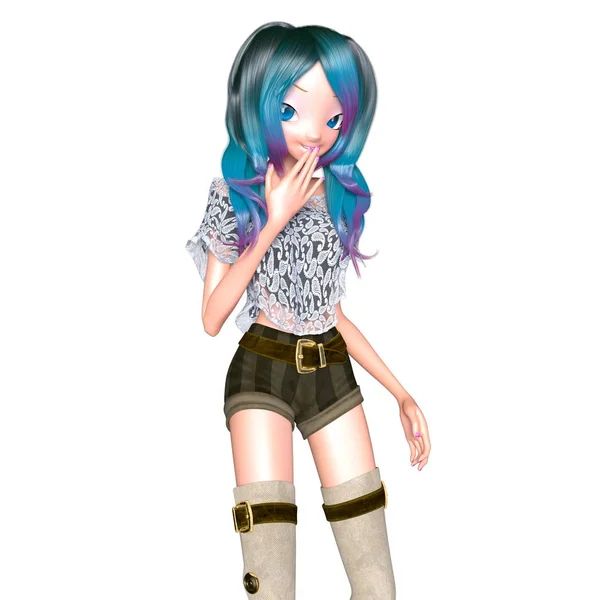 3D CG rendering of a cartoon girl — Stock Photo, Image