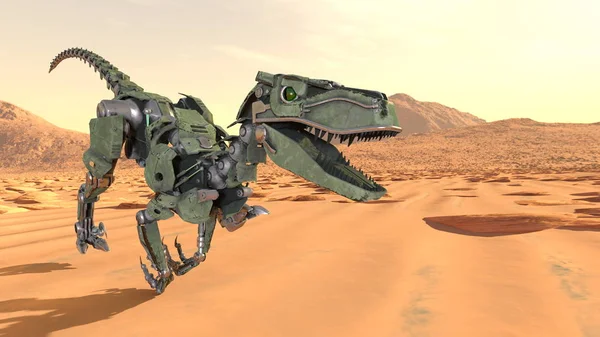 3D rendu 3D d'un robot dinosaure — Photo