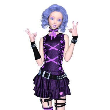 genç bir kadının 3d cg işleme