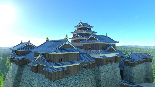 3D CG rendering of the Japanese castle — Stock Photo, Image
