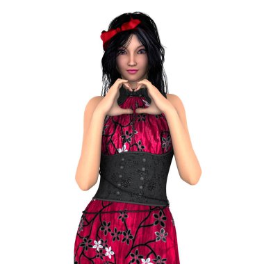 genç bir kadının 3d cg işleme