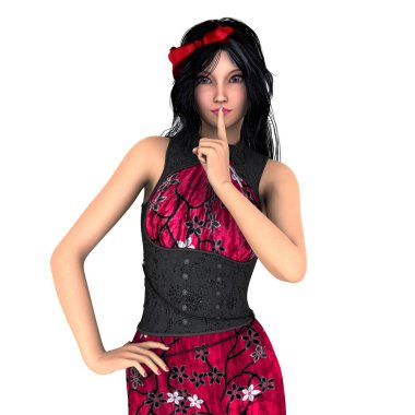 genç bir kadının 3d cg işleme