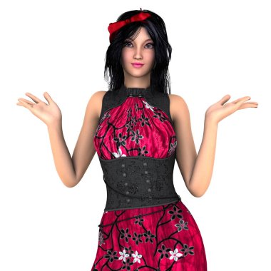 genç bir kadının 3d cg işleme