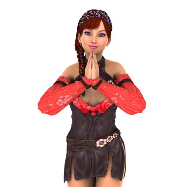 genç bir kadının 3d cg işleme