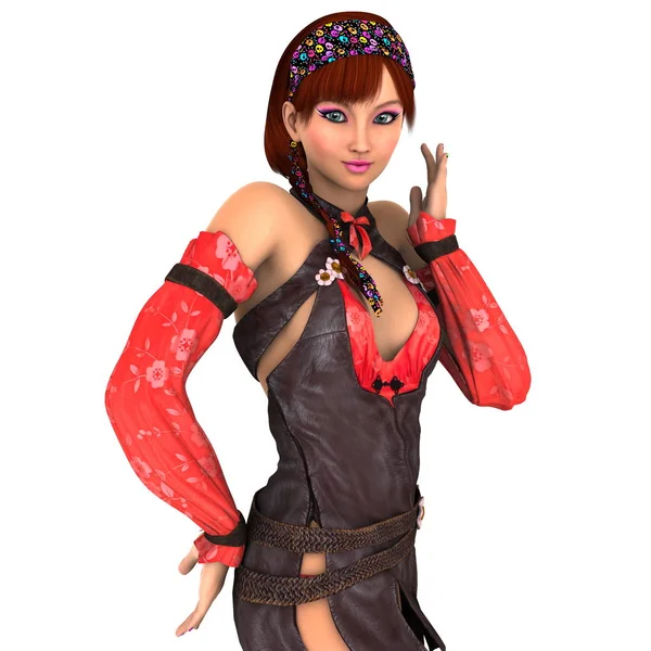 genç bir kadının 3d cg işleme