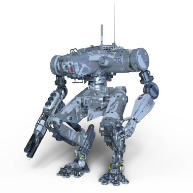 bir savaş robotu 3d cg render