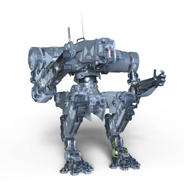 bir savaş robotu 3d cg render