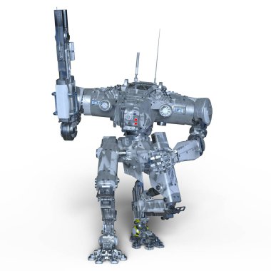 bir savaş robotu 3d cg render