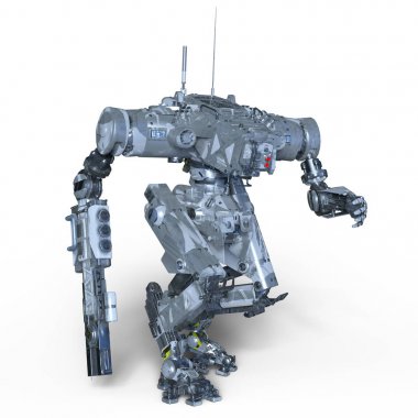 bir savaş robotu 3d cg render