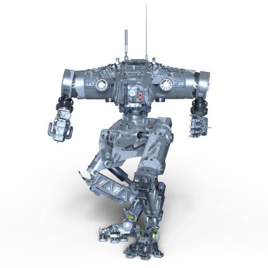 bir savaş robotu 3d cg render