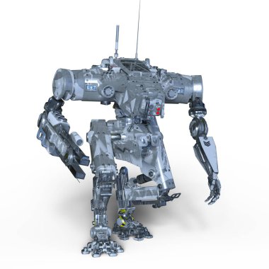 bir savaş robotu 3d cg render