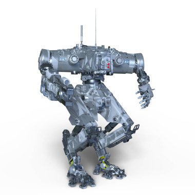 bir savaş robotu 3d cg render