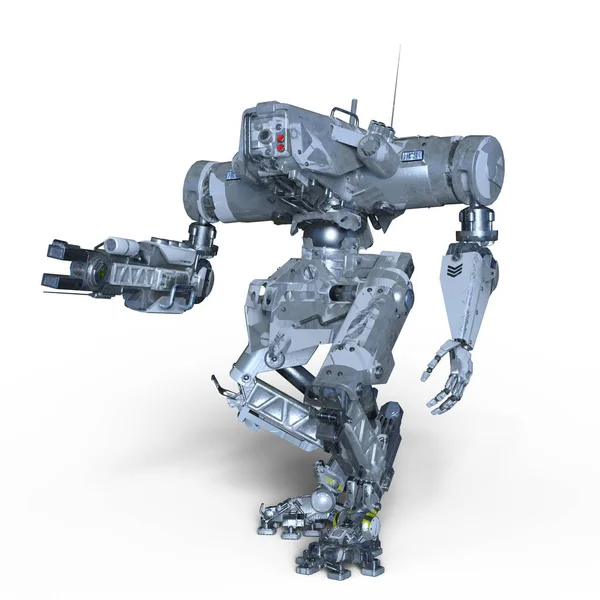 3D CG การแสดงผลของหุ่นยนต์รบ — ภาพถ่ายสต็อก