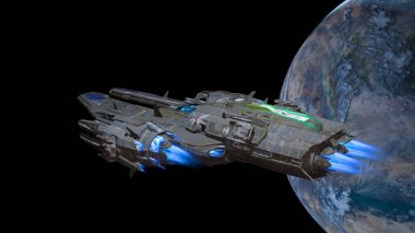 bir uzay gemisi 3d cg render