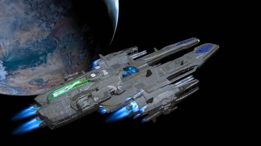 bir uzay gemisi 3d cg render