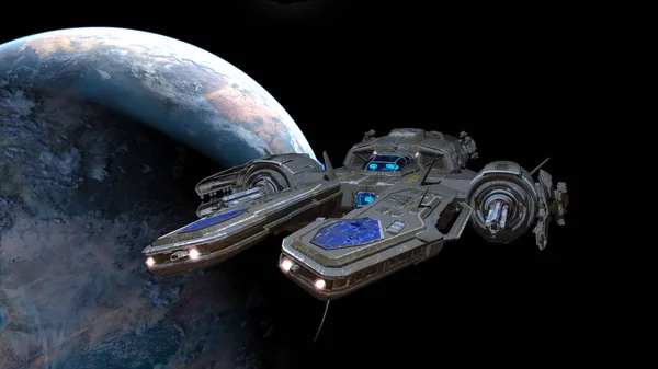 Redare 3D CG a unei nave spațiale — Fotografie, imagine de stoc