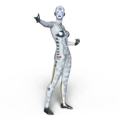 3d cg işleme bir kadın robot