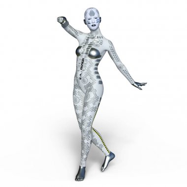 3d cg işleme bir kadın robot