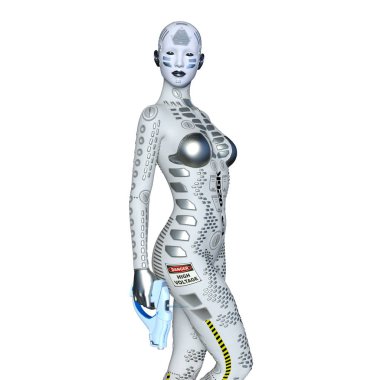 3d cg işleme bir kadın robot