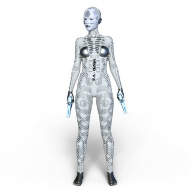 3d cg işleme bir kadın robot