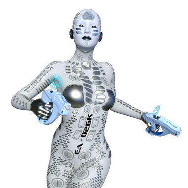 3d cg işleme bir kadın robot