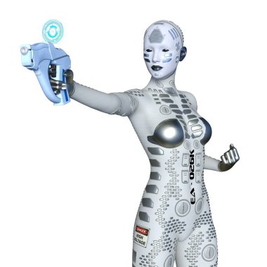 3d cg işleme bir kadın robot