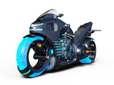 bir motosiklet 3d cg render