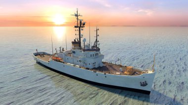 bir devriye botu 3d cg render