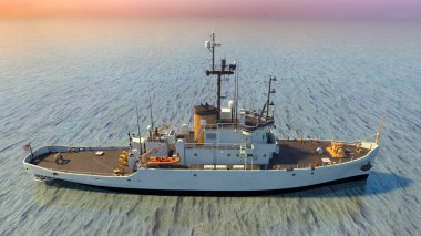 bir devriye botu 3d cg render