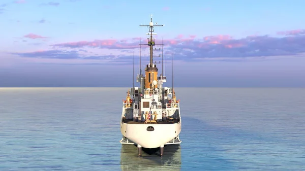 3D CG renderização de um barco de patrulha — Fotografia de Stock
