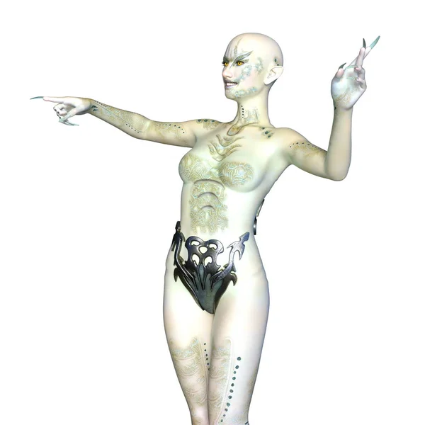 3D CG representación de un alienígena femenino —  Fotos de Stock