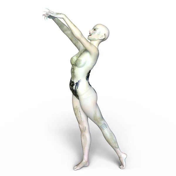 3D CG renderização de uma fêmea alienígena — Fotografia de Stock