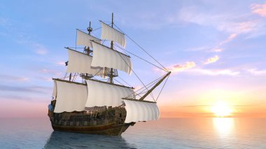 yelkenli tekne 3d cg render