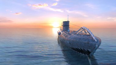 3d cg işleme denizaltı