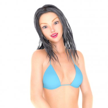 bir bikini kadının 3d cg işleme