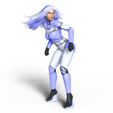 3d cg işleme süper bir kadın