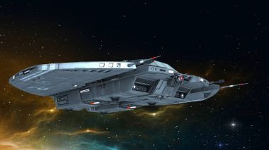 bir uzay gemisi 3d cg render